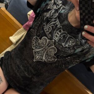 Affliction Men's Black Graphic Tee